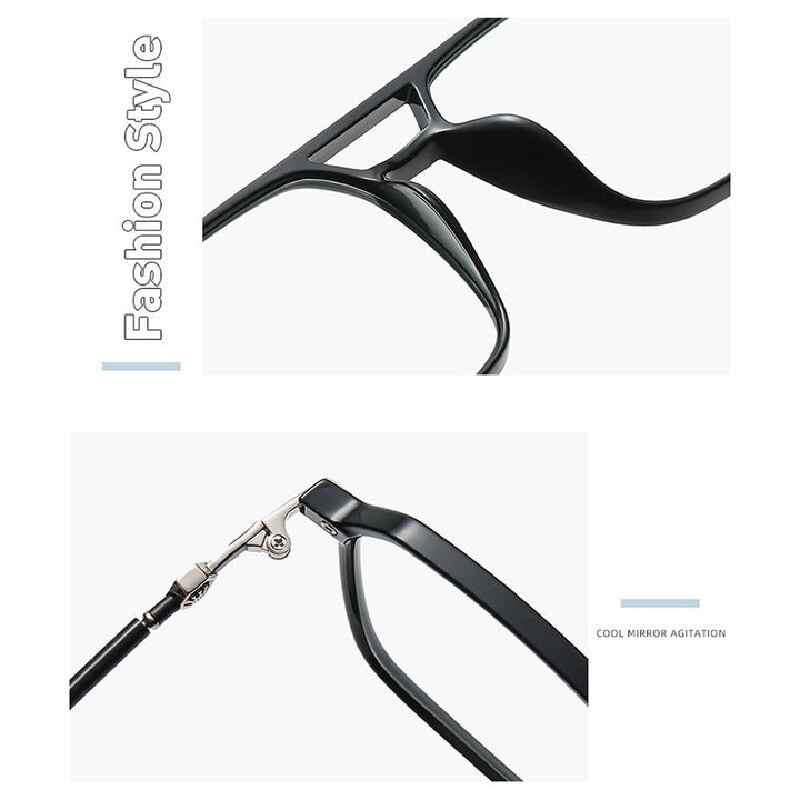 Hotony Women's Full Rim TR 90 Resin Square Double Bridge Frame Eyeglasses Lk309 Full Rim Hotony