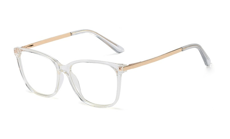 CCspace Unisex Full Rim Square Cat Eye Tr 90 Titanium Frame Eyeglasses 48152 Full Rim CCspace C6clear