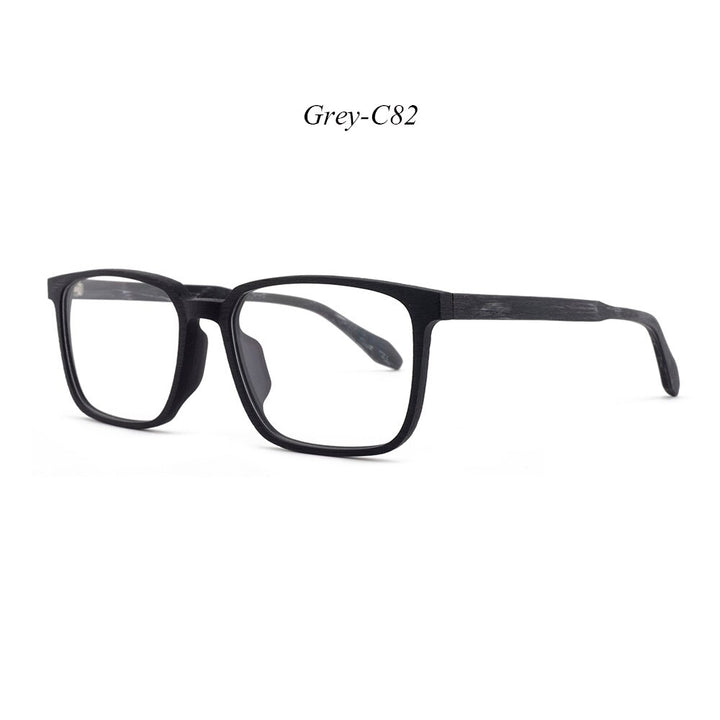 Hdcrafter Men's Full Rim Oversized Square Wood Frame Eyeglasses 1693 Full Rim Hdcrafter Eyeglasses C82