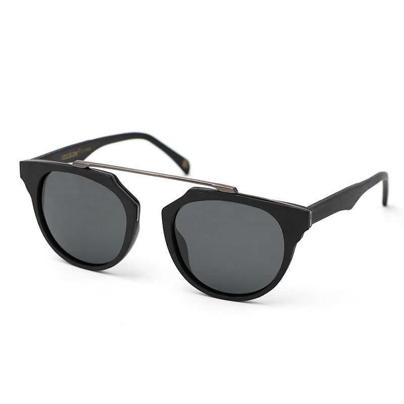 Hdcrafter Unisex Full Rim Cat Eye Wooden Acetate Frame Polarized Sunglasses Ps7177 Sunglasses HdCrafter Sunglasses