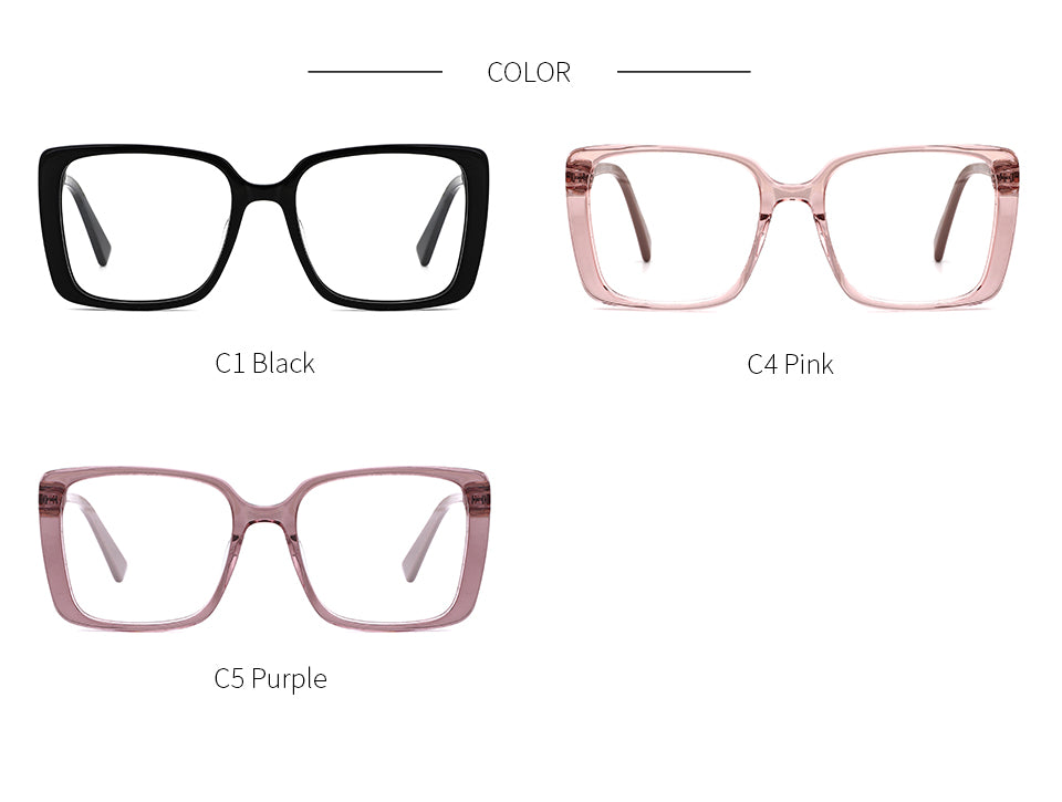 Kansept Women's Full Rim Square Acetate Alloy Frame Eyeglasses Mg6114 Full Rim Kansept