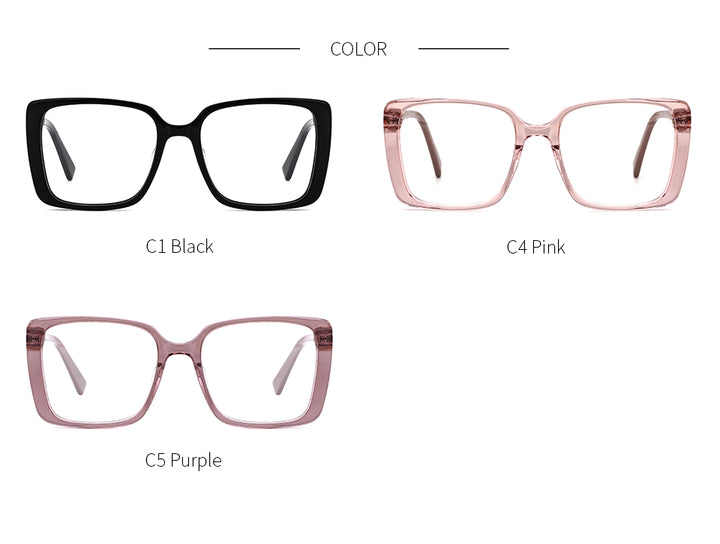 Kansept Women's Full Rim Square Acetate Alloy Frame Eyeglasses Mg6114 Full Rim Kansept