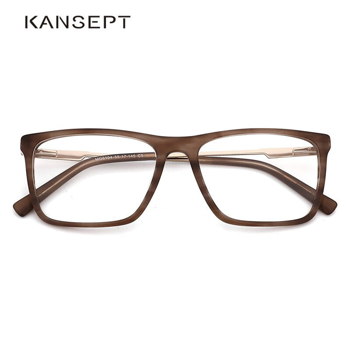 Kansept Men's Full Rim Square Acetate Frame Eyeglasses Mg6104 Full Rim Kansept