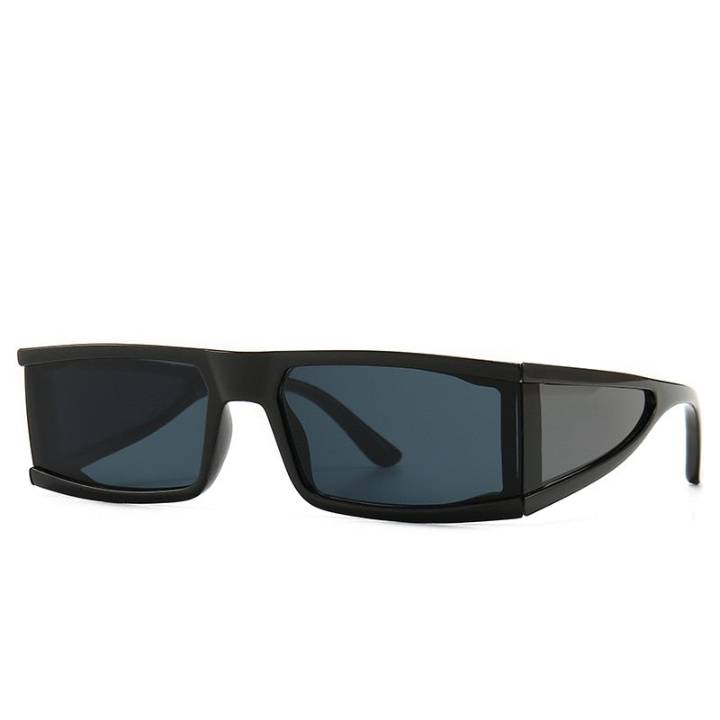 CCspace Unisex Full Rim Rectangle Resin Goggle Frame Sunglasses 46198 Sunglasses CCspace Sunglasses C1 black black