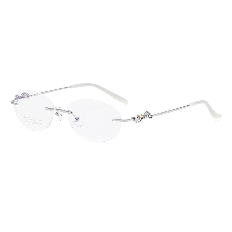 Zirosat 52052 Women's Eyeglasses Alloy Rimless Diamond Cutting Rimless Zirosat silver