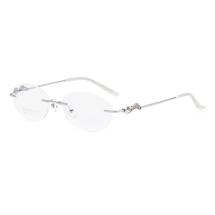 Zirosat 52052 Women's Eyeglasses Alloy Rimless Diamond Cutting Rimless Zirosat silver