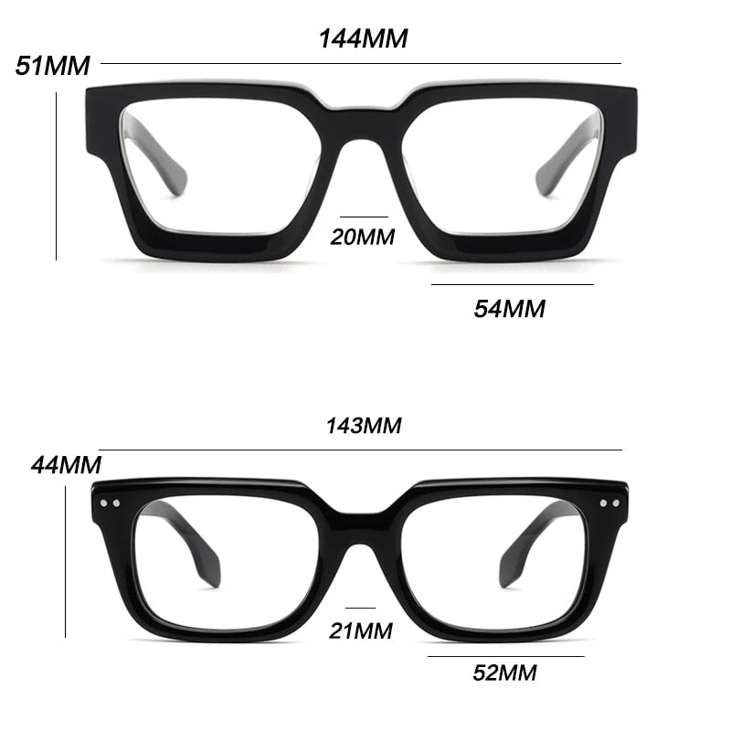 Gatenac Unisex Full Rim Square Acetate Frame Eyeglasses Gxyj724 Full Rim Gatenac