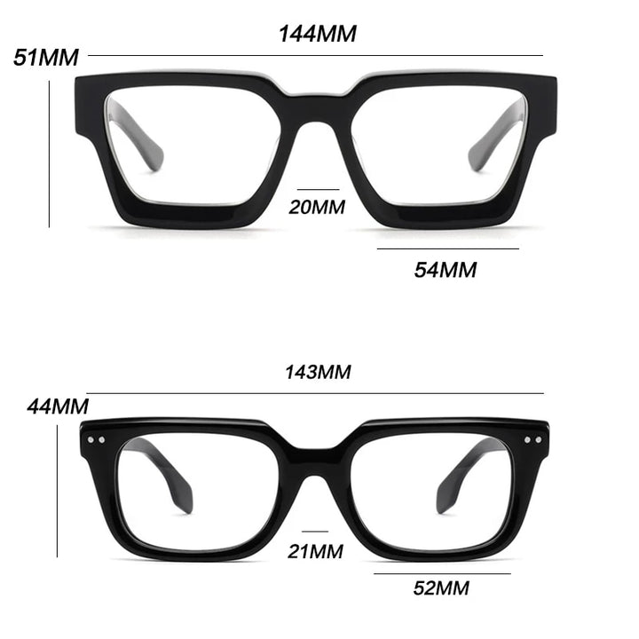 Gatenac Unisex Full Rim Square Acetate Frame Eyeglasses Gxyj724 Full Rim Gatenac
