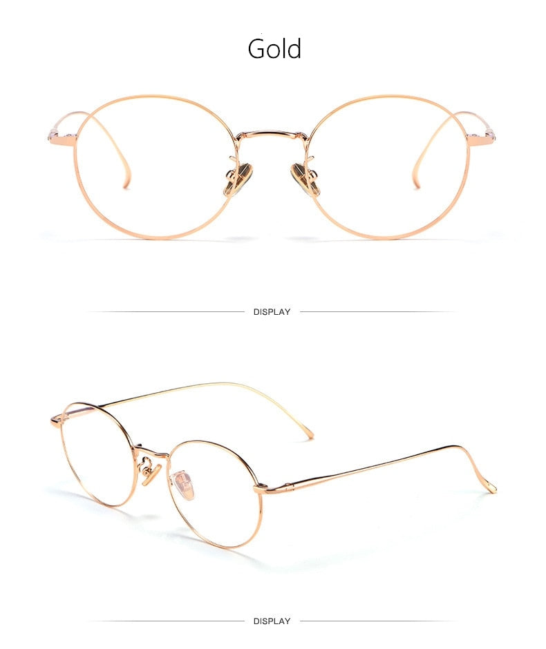 Yimaruili Unisex Full Rim Round Titanium Frame Eyeglasses 3216 Full Rim Yimaruili Eyeglasses
