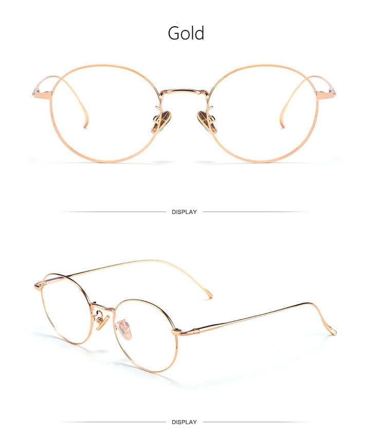 Yimaruili Unisex Full Rim Round Titanium Frame Eyeglasses 3216 Full Rim Yimaruili Eyeglasses