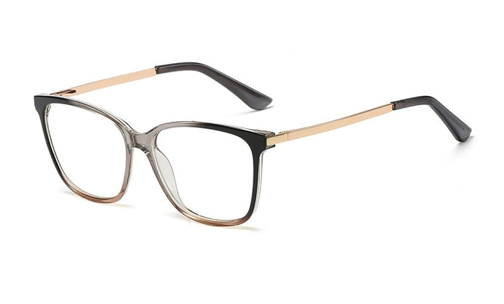 CCspace Unisex Full Rim Square Cat Eye Tr 90 Titanium Frame Eyeglasses 48152 Full Rim CCspace C5BlackGray