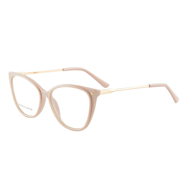 Hotony Woman's Full Rim Cat Eye TR 90 Resin Alloy Frame Eyeglasses 7008 Full Rim Hotony