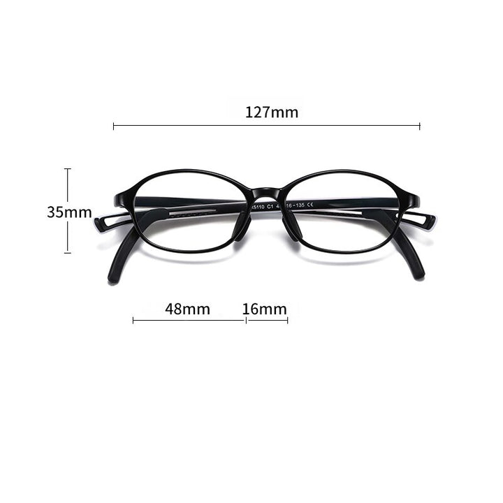 Reven Jate Unisex Children's Full Rim Oval Tr 90 Silicone Eyeglasses 5110 Full Rim Reven Jate