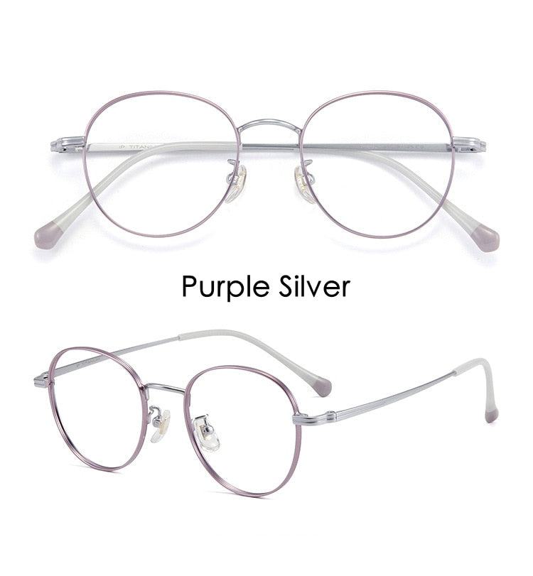 Yimaruili Unisex Full Rim Round Titanium Frame Eyeglasses T8805 Full Rim Yimaruili Eyeglasses