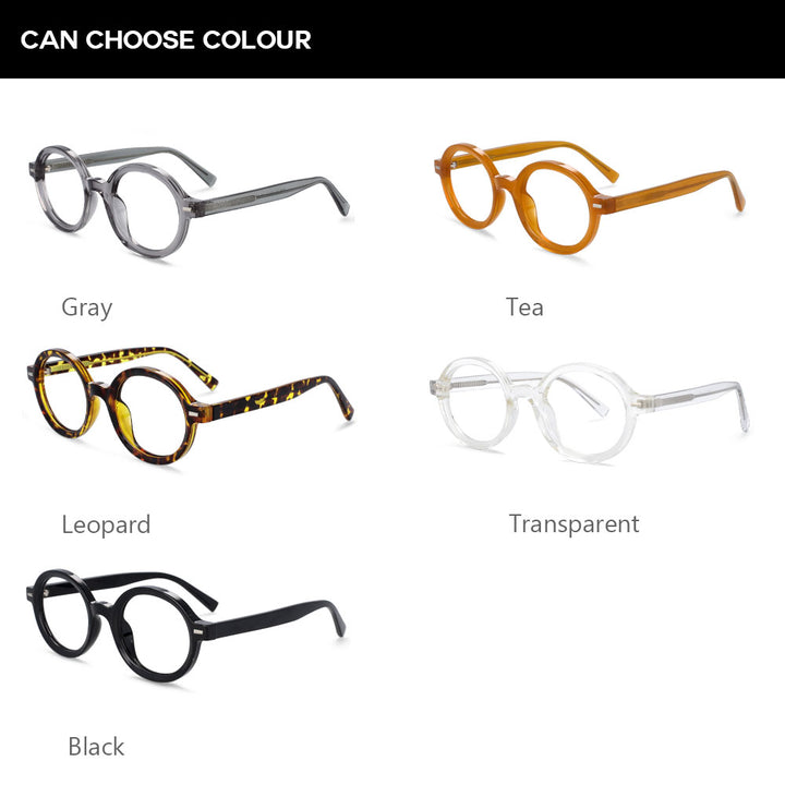 CCspace Unisex Full Rim Round Oval Tr 90 Titanium Rivet Frame Eyeglasses 54026 Full Rim CCspace