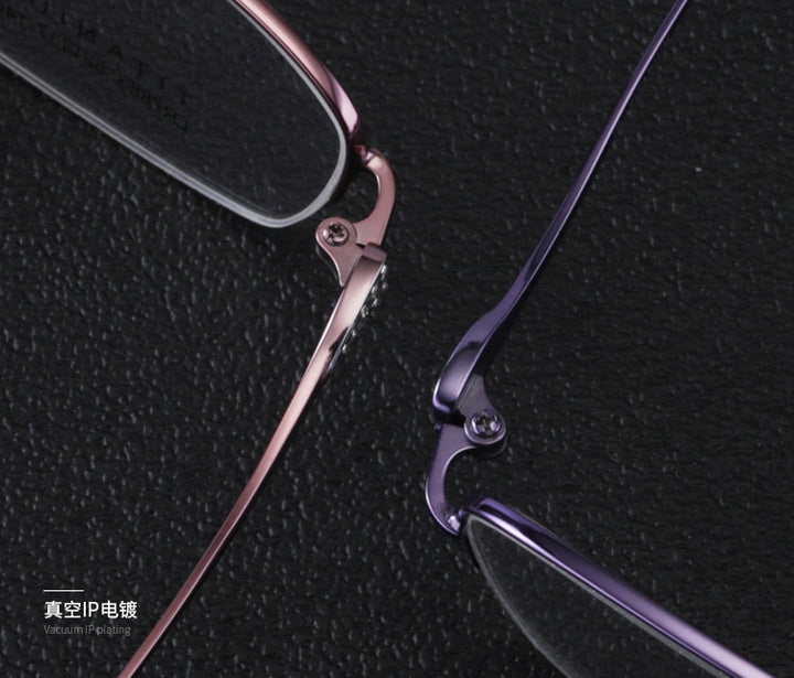 Women's Semi Rim IP Electronic Titanium Plated Frame Lr7883 Semi Rim Bclear