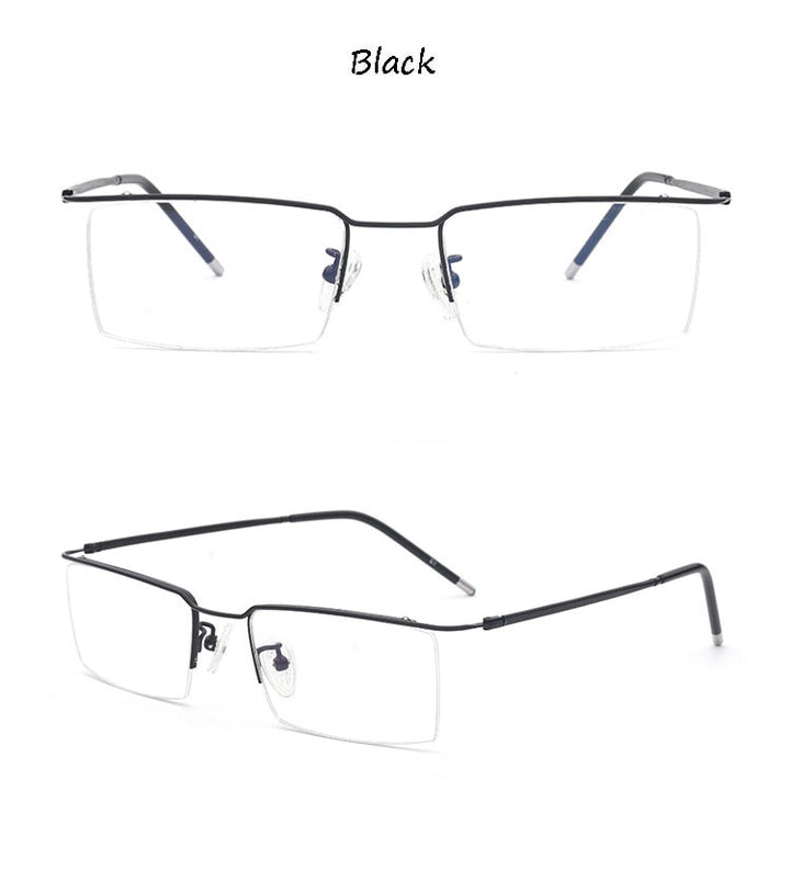 Hotochki Unisex Semi Rim Titanium Alloy Frame Eyeglasses 6341 Semi Rim Hotochki