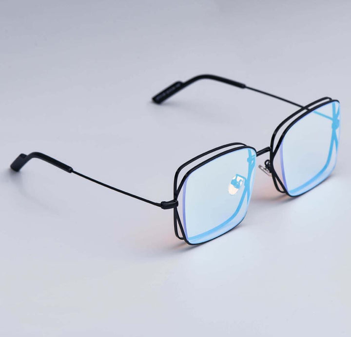 CCspace Women's Full Rim Square Alloy Frame Sunglasses 53019 Sunglasses CCspace blue-mirror