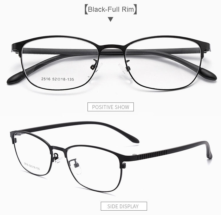 Hotony Unisex Full/Semi Rim Alloy Frame Eyeglasses 2516 Semi Rim Hotony