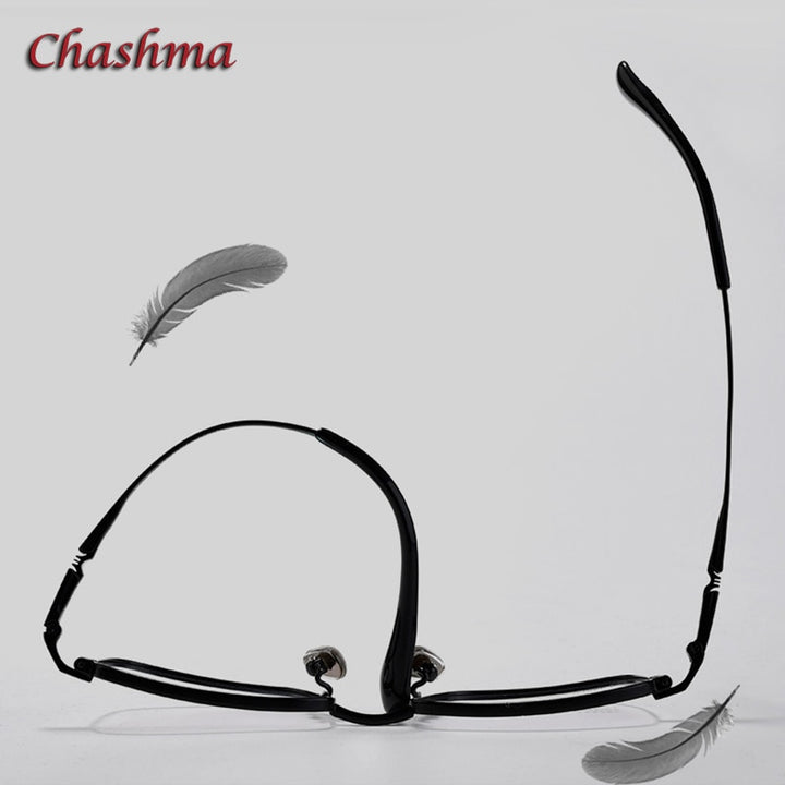 Chashma Ochki Unisex Full Rim Small Square Titanium Eyeglasses 85927 Full Rim Chashma Ochki