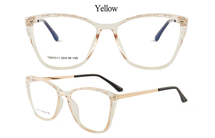 Hotony Women's Full Rim TR 90 Resin Square Cat Eye Frame Eyeglasses 7011 Full Rim Hotony