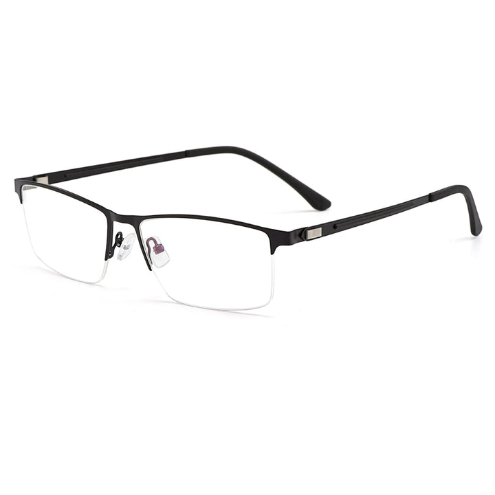 Gmei Men's Semi Rim Square Titanium Alloy Eyeglasses S41001 Semi Rim Gmei Optical C24