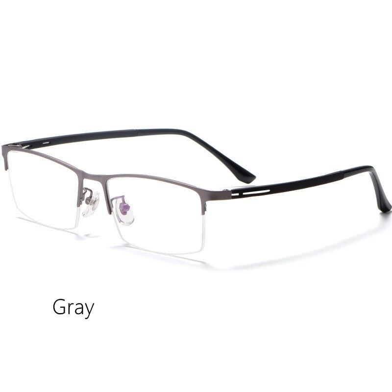 Yimaruili Unisex Semi Rim Titanium Alloy Frame Eyeglasses P9916 Semi Rim Yimaruili Eyeglasses Gray China