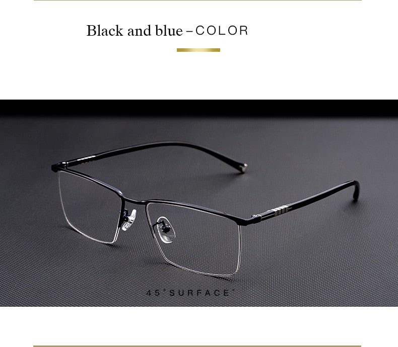 Hotochki Men's Semi Rim Titanium Frame Eyeglasses P9861 Semi Rim Hotochki