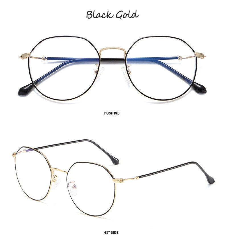 Hotony Unisex Full Rim Polygonal Alloy Frame Eyeglasses 1905 Full Rim Hotony
