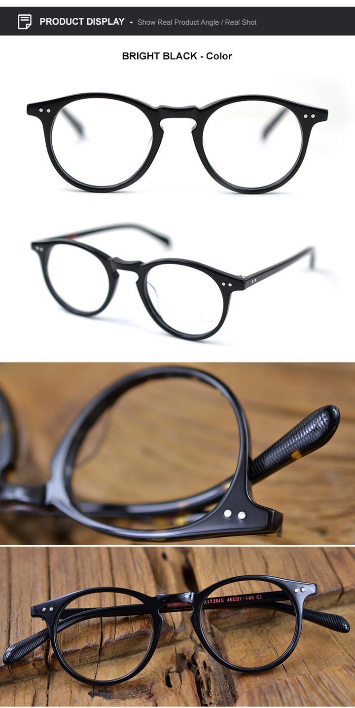 Chashma Men's Full Rim Round Acetate Frame Eyeglasses 2172015 Full Rim Chashma