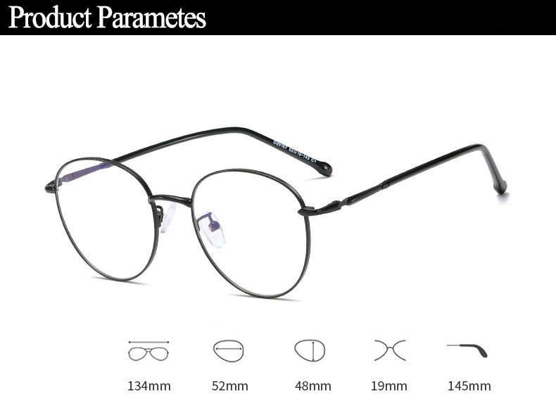 Hotony Unisex Full Rim Round Alloy Eyeglasses 29167 Full Rim Hotony