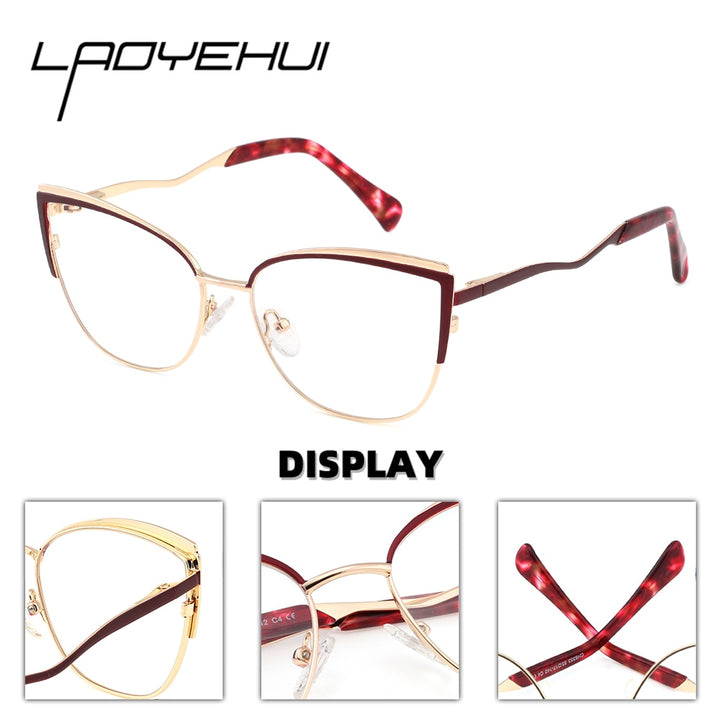 Laoyehui Women's Eyeglasses Cat Eye Alloy Reading Glasses Ch8353 Reading Glasses Laoyehui