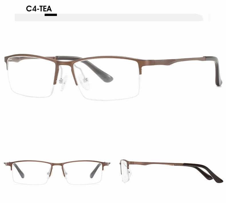 Hotochki Unisex Semi Rim Aluminum Magnesium Alloy Frame Eyeglasses 6297 Semi Rim Hotochki