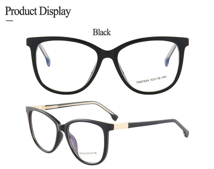 Hotony Woman's Full Rim Cat Eye TR 90 Resin Alloy Frame Eyeglasses 7004 Full Rim Hotony