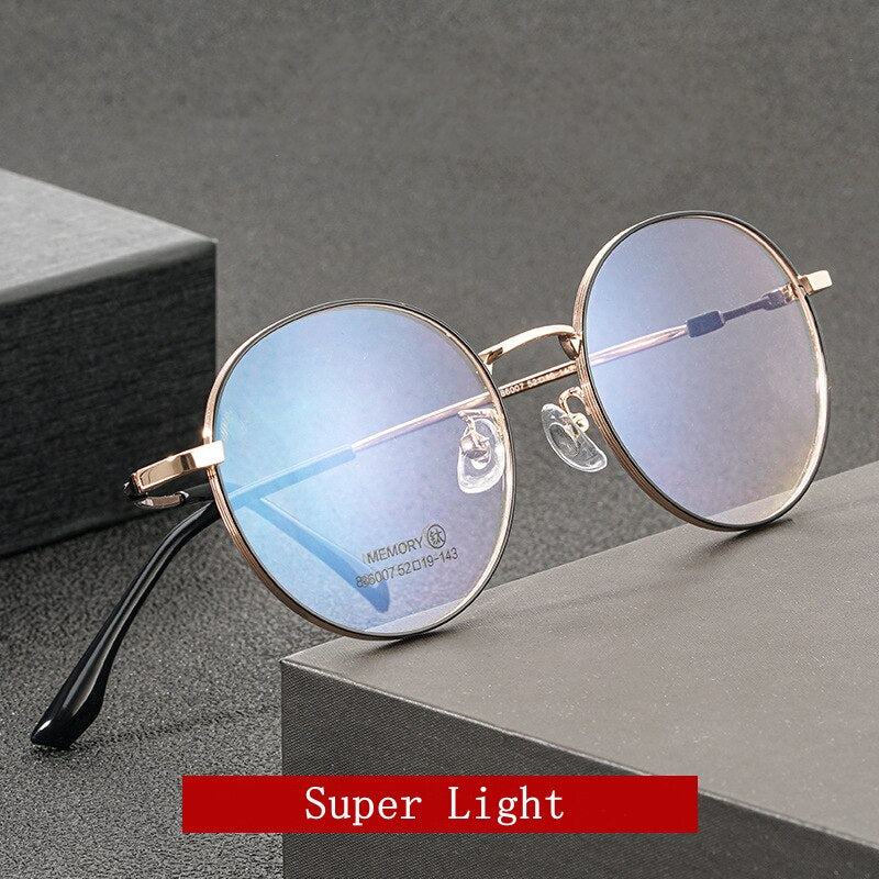 Yimaruili Unisex Full Rim Round β Titanium Frame Eyeglasses  86007YF Full Rim Yimaruili Eyeglasses