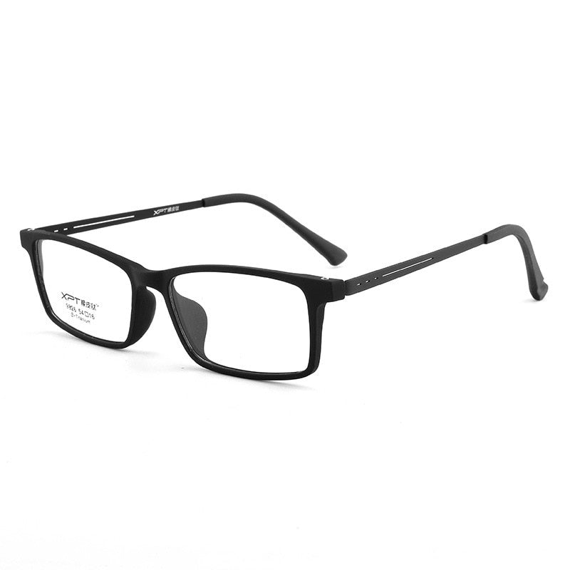 Unisex Full Rim Acetate Titanium Frame Eyeglasses Sc9826 Full Rim Bclear Black