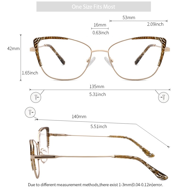 Kansept Women's Full Rim Cat Eye Stainless Steel Frame Eyeglasses Ms8124 Full Rim Kansept