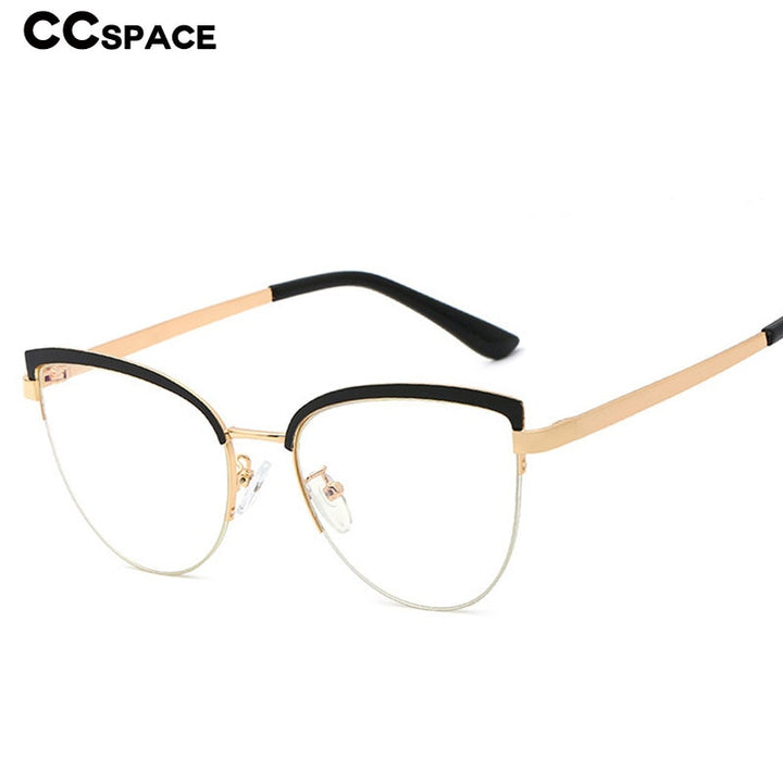 CCspace Unisex Full Rim Cat Eye Alloy Frame Eyeglasses 48193 Full Rim CCspace