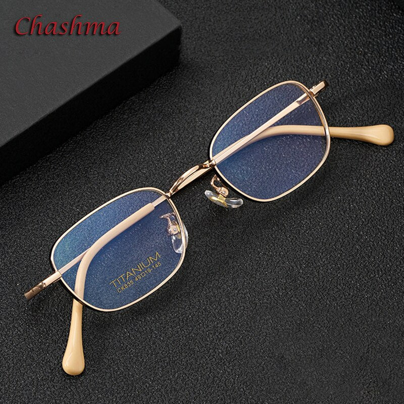 Chashma Ottica Unisex Full Rim Square Titanium Eyeglasses 835 Full Rim Chashma Ottica