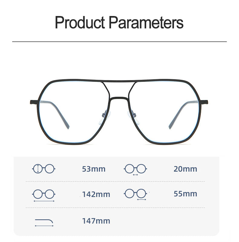 Hotony Unisex Full Rim Double Bridge Polygonal Alloy Frame Eyeglasses 60803 Full Rim Hotony