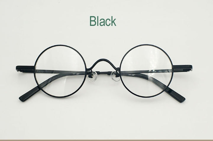 Yujo Unisex Full Rim Round Eyeglasses Alloy Eyeglasses 811008 Full Rim Yujo black China