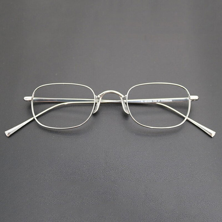 Gatenac Unisex Full Rim Square Titanium Frame Eyeglasses Gxyj708 Full Rim Gatenac Silver