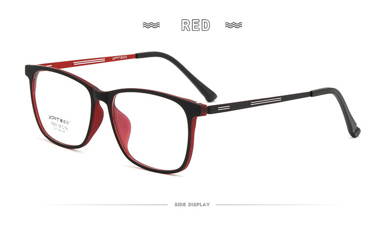 Hotony Unisex Full Rim Square TR 90 Resin B Titanium Frame Eyeglasses 9825 Full Rim Hotony
