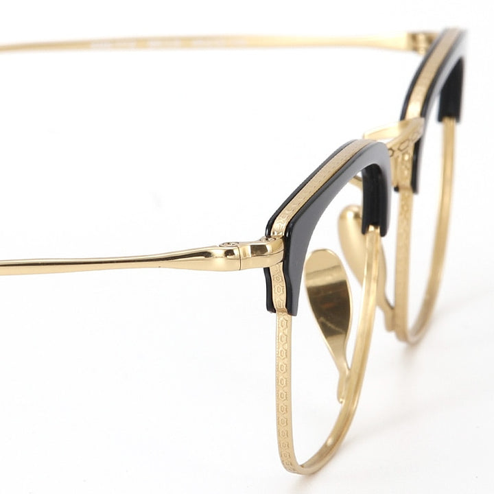 Muzz Men's Full Rim Square Titanium Acetate Frame Eyeglasses 1112 Full Rim Muzz