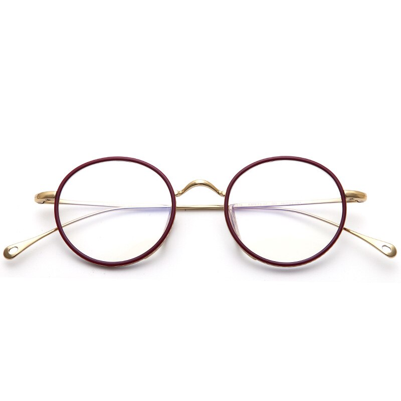 Muzz Men's Full Rim Round Titanium Acetate Frame Eyeglasses M70705 Full Rim Muzz C2