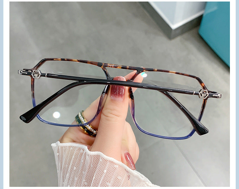 Hotony Women's Full Rim TR 90 Resin Square Double Bridge Frame Eyeglasses Lk309 Full Rim Hotony