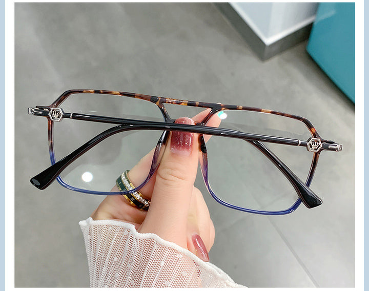 Hotony Women's Full Rim TR 90 Resin Square Double Bridge Frame Eyeglasses Lk309 Full Rim Hotony