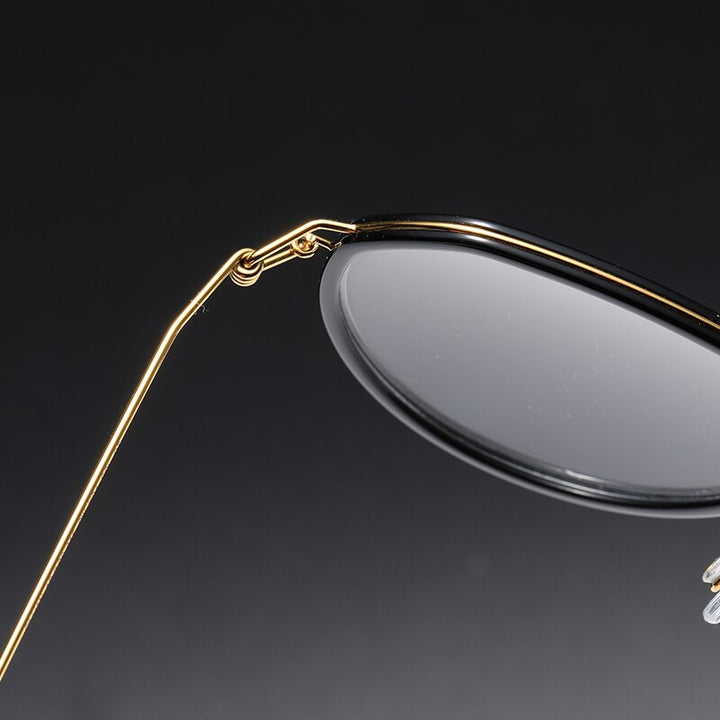Gatenac Unisex Full Rim Polygon Square Titanium Alloy Screwless Frame Eyeglasses Gxyj691 Full Rim Gatenac