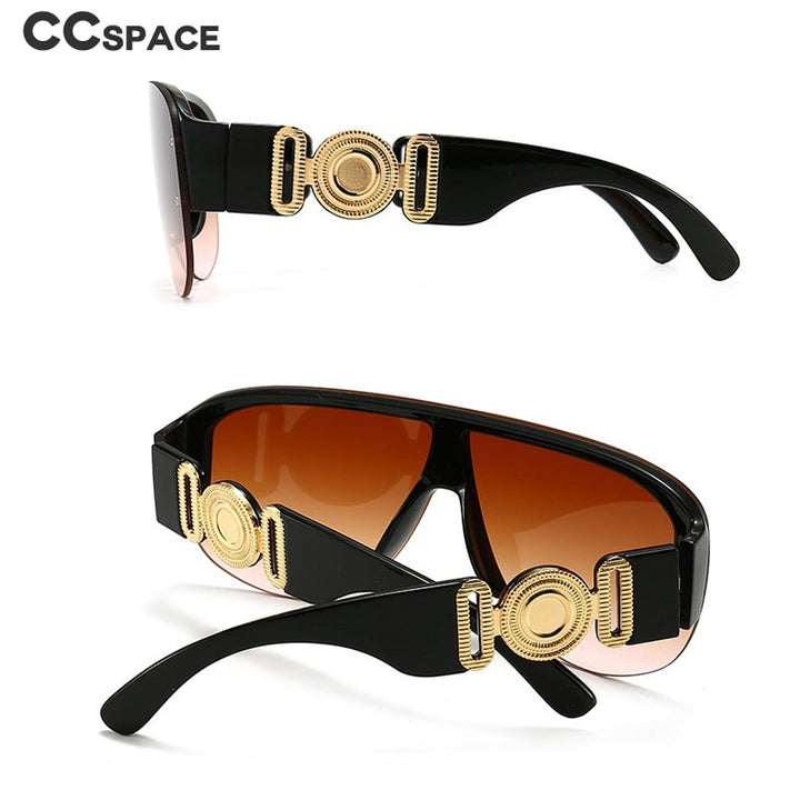 CCspace Unisex Full Rim Oversized Rectangular Resin Frame Sunglasses 46659 Sunglasses CCspace Sunglasses
