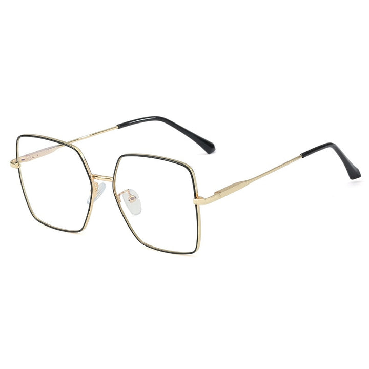 CCspace Unisex Full Rim Square Alloy Frame Eyeglasses 48241 Full Rim CCspace C1Black